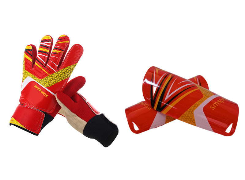 Football Protective Gear Set, Goalkeeper Gloves, Latex Wrist Guards, Goalkeeper Sports Shin Guards, Sock Covers, Professional Anti-Slip And Anti-Collision