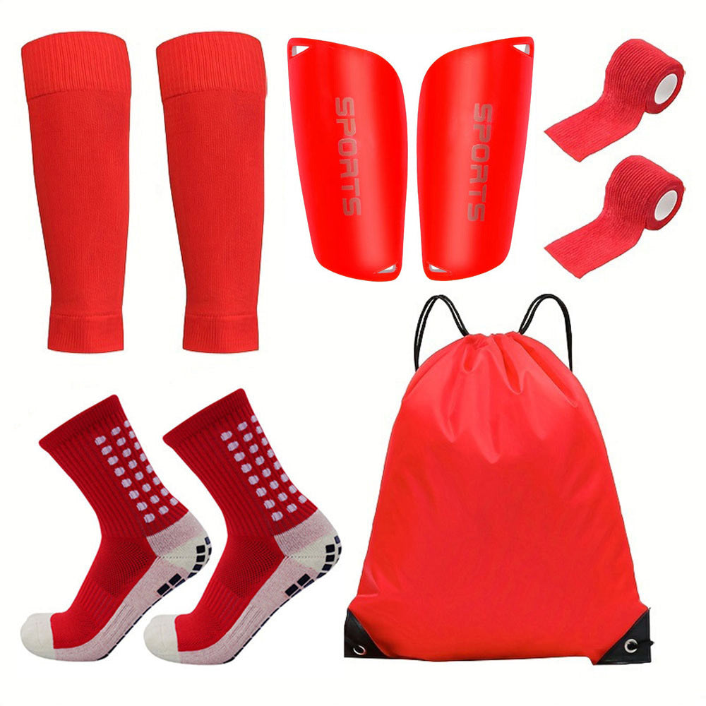 5-Piece Football Equipment Set (Including Football Socks, Socks, Shin Pads, Bandages, Storage Bag)