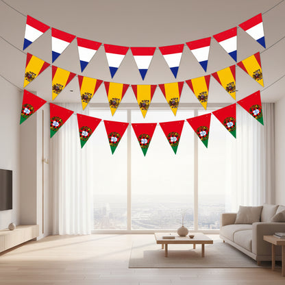 Football Game Theme World Cup 32 Teams String Flag Pennant World Cup Decoration Fans Cheering Flag