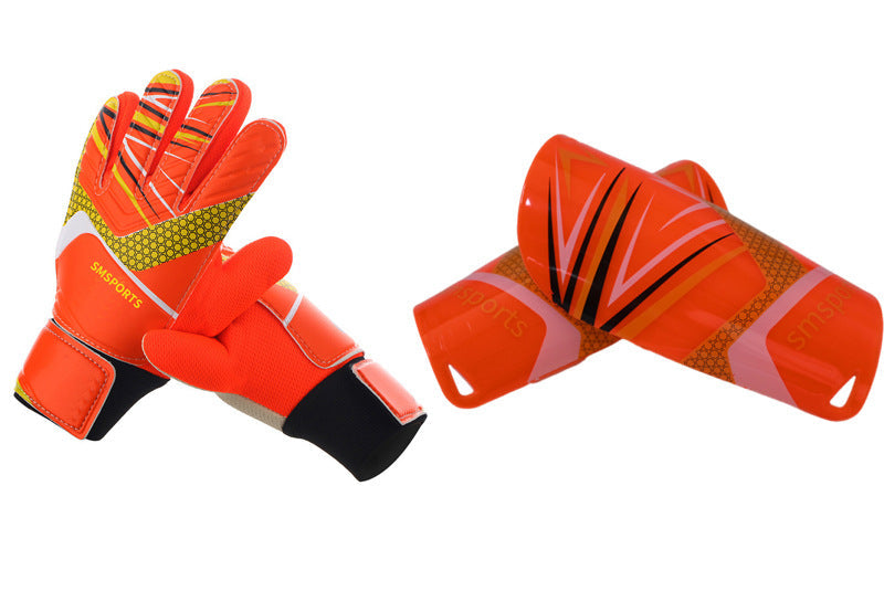 Football Protective Gear Set, Goalkeeper Gloves, Latex Wrist Guards, Goalkeeper Sports Shin Guards, Sock Covers, Professional Anti-Slip And Anti-Collision