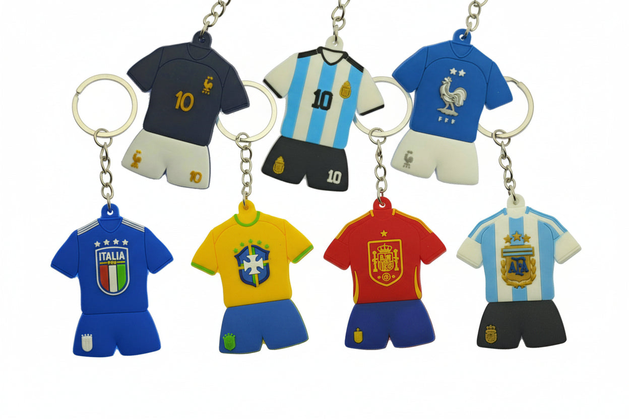 World Cup Spain France Germany Portugal Netherlands Italy Team PVC Jersey Keychain