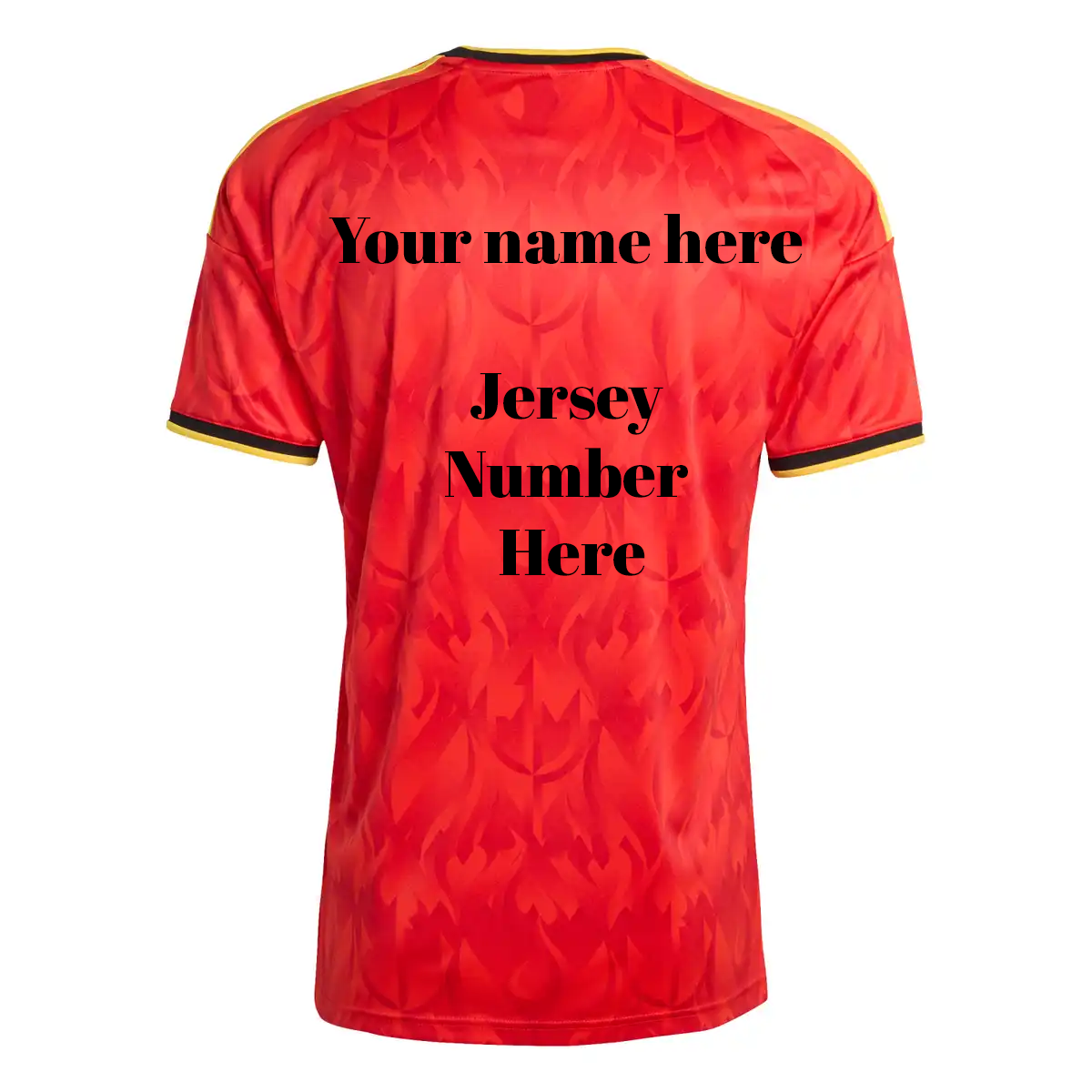 Camiseta personalizada de aficionado de Bélgica Mundial 2026